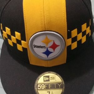 Steelers cap 7 1\2 black and yellow  new era